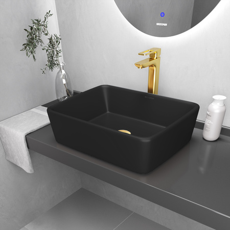 Раковина накладная (48х37) Grossman Color GR-3016BM, черный